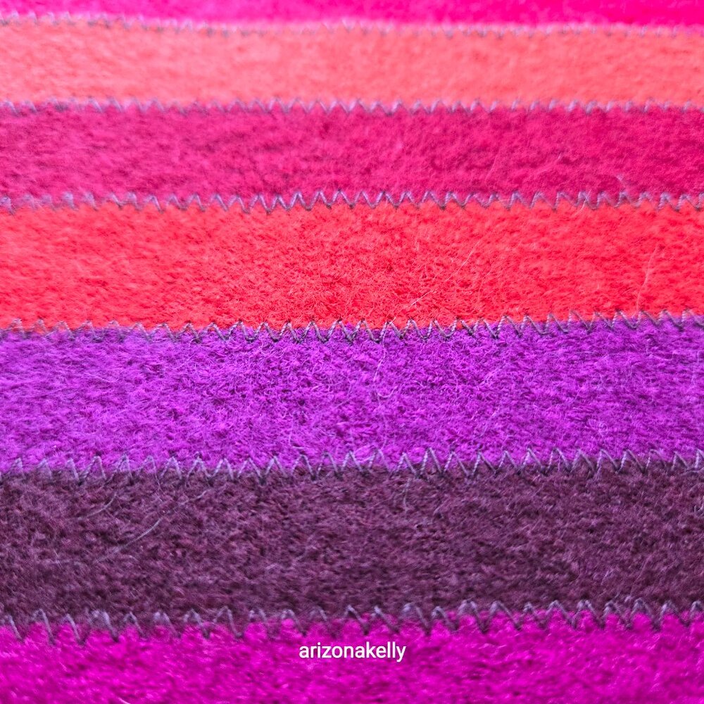 100% Wool Scarf Felted Textured Segmented Colorful Boho Coldwater Creek - Picture 8 of 10